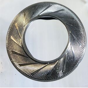 Vintage Lieba USA silver tone scarf clip 1.5” diameter.